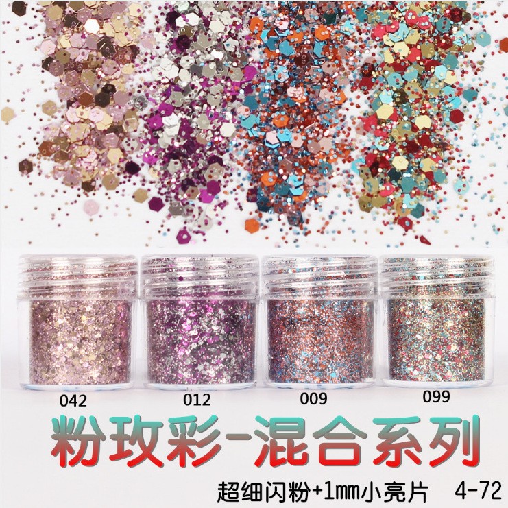 Holographic Iridescent Glitter Mix Rainbow Nail Art Decorations 3D Sequins