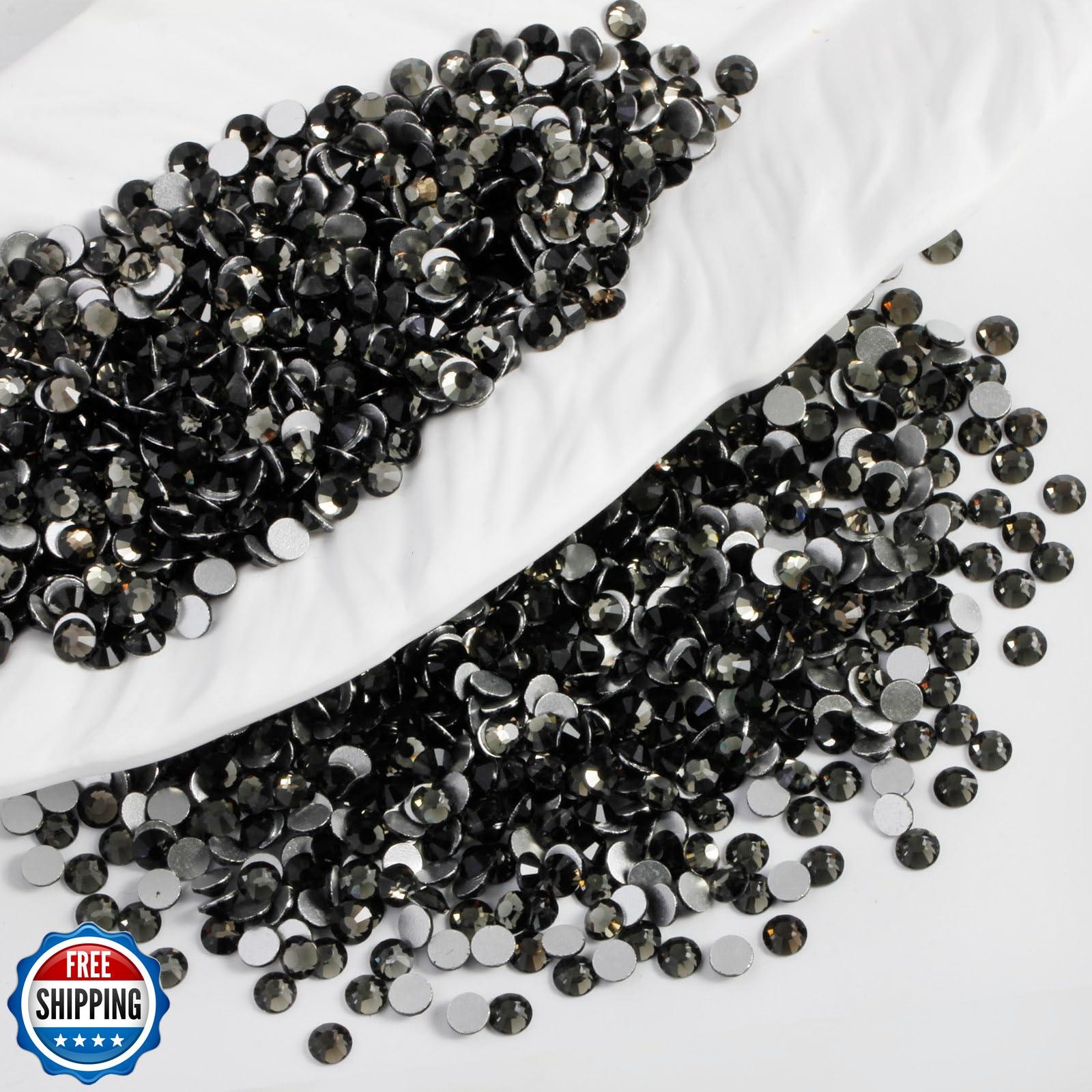 Eleegem 5000PCS SS6 Flatback Rhinestones | 12-Facet Diamond-Cut Glass Gems fo