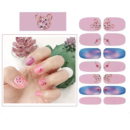 112pcs 8 Sheets Full Nail Wraps Stick on Gel Nail Polish Strips Stickers 25