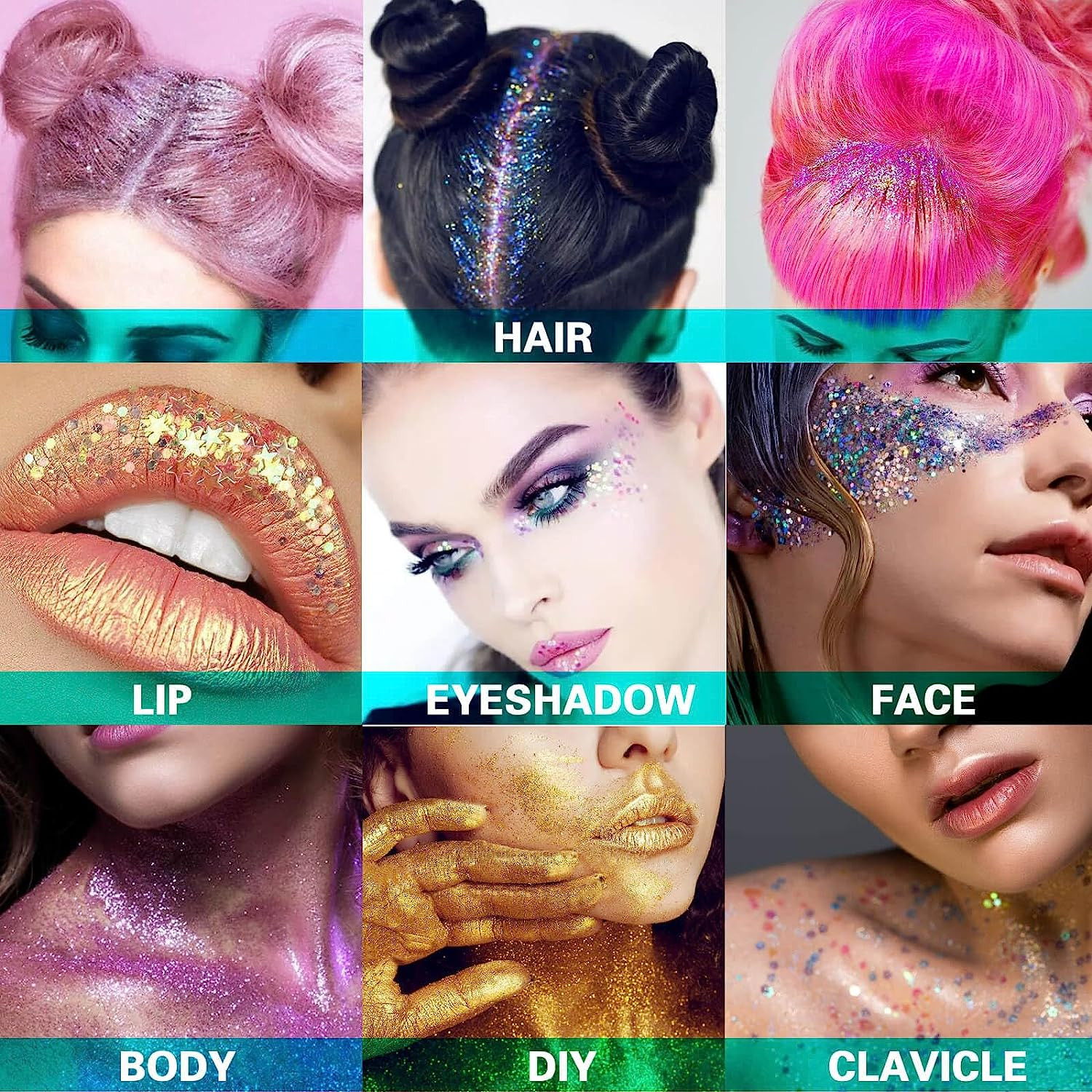 50Ml Holographic Blue Face Glitter Gel,4Th of July Body Glitter Outfits for Wome