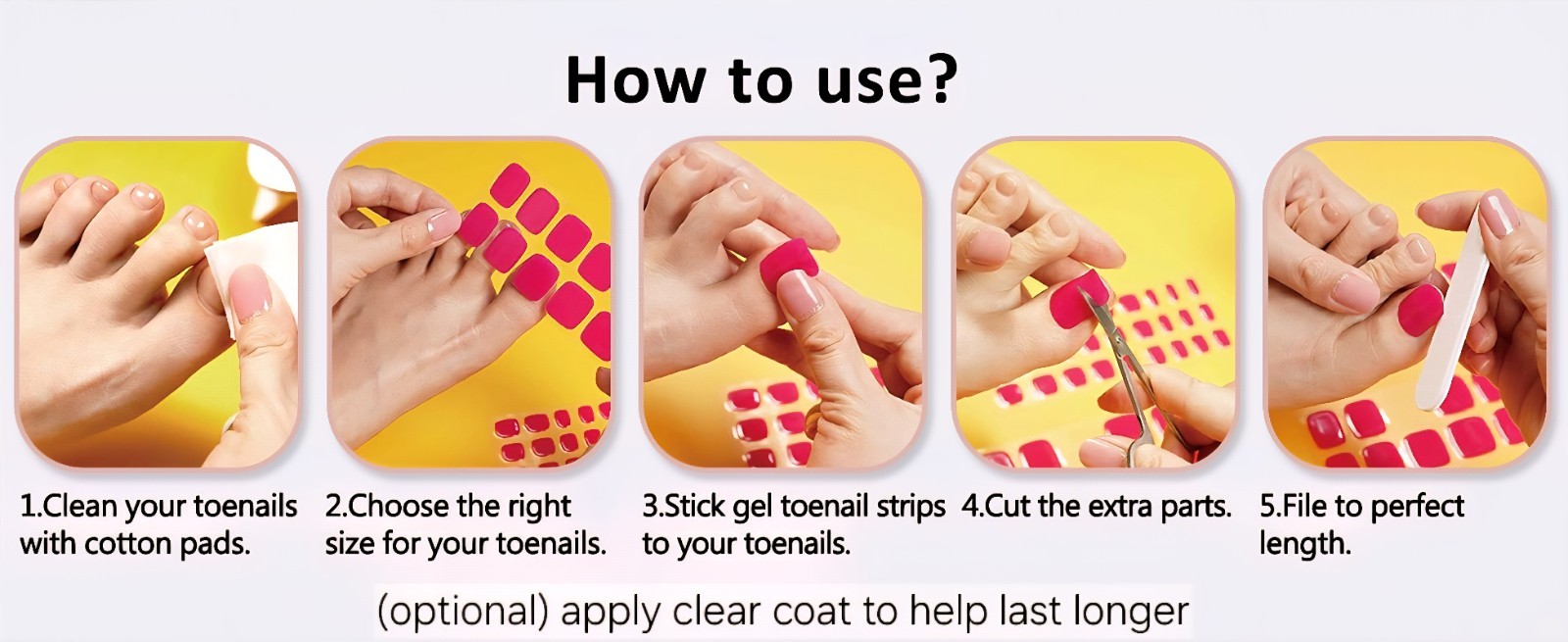 Full Size Nail Wraps Stickers Polish Toe Peticure Art Self Stick Decor 3D Decals