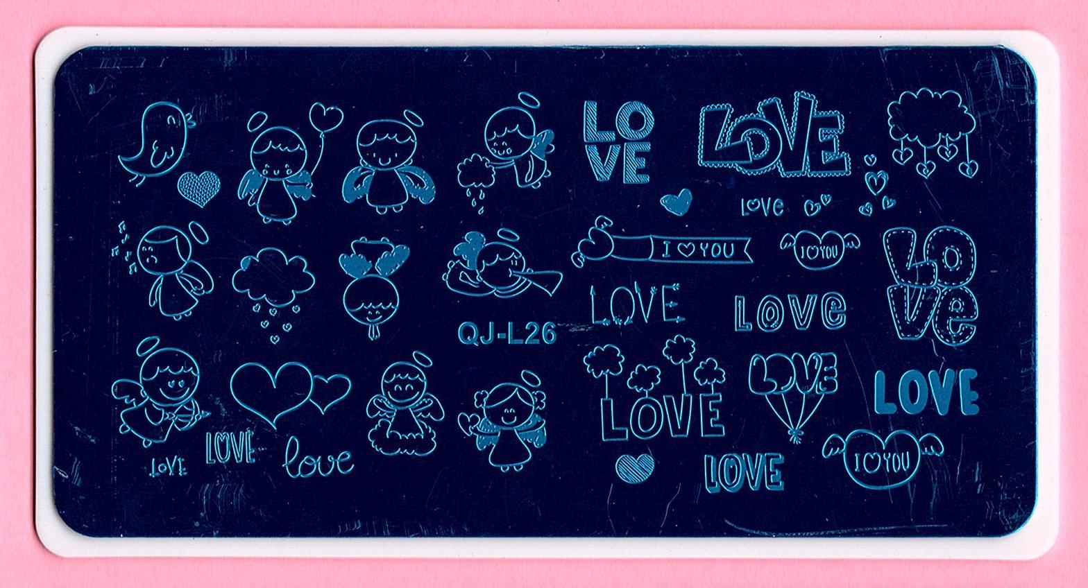 Valentines Day Love Nail Art DIY Stamping Metal Template Stencil Image Plate NEW