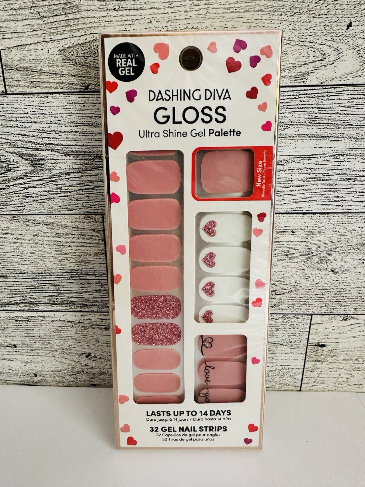 Dashing Diva Gloss Gel Palette Valentine’s Day Nail Strips Love Notes New Pretty