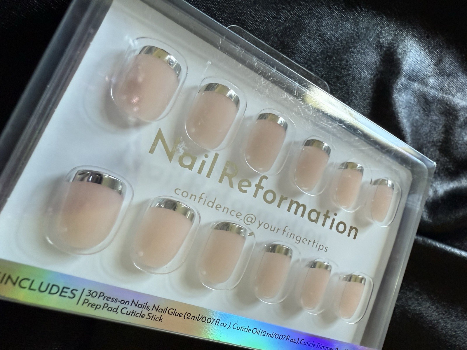Nail Reformation Press On Nails, Short Metallic French~Includes Free Gifts❣️