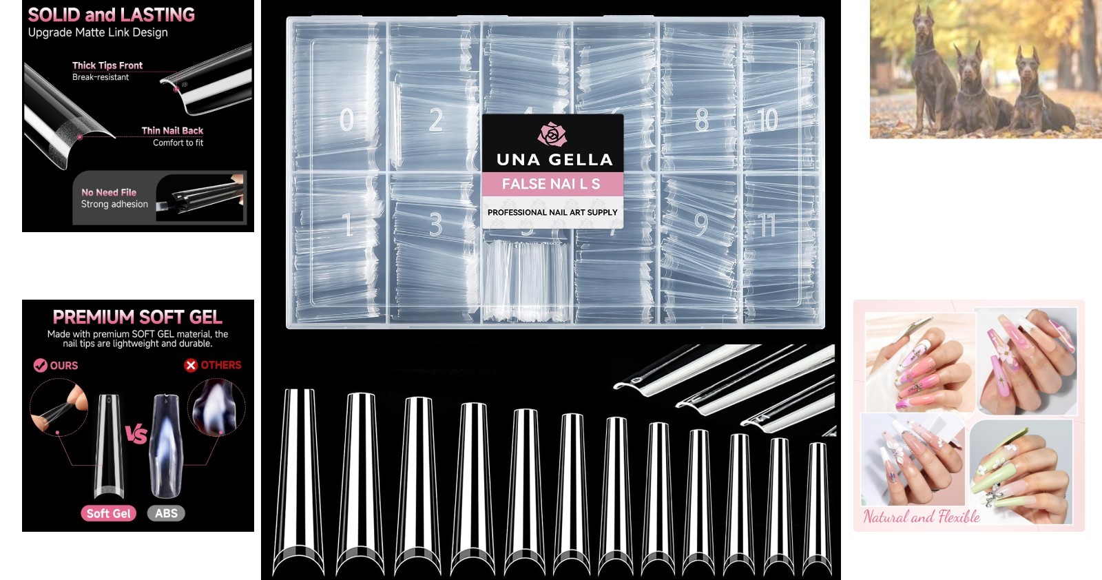 Long Lasting 504PCS Coffin Nail Tips – Extra Long Gel Extensions for Nail Art