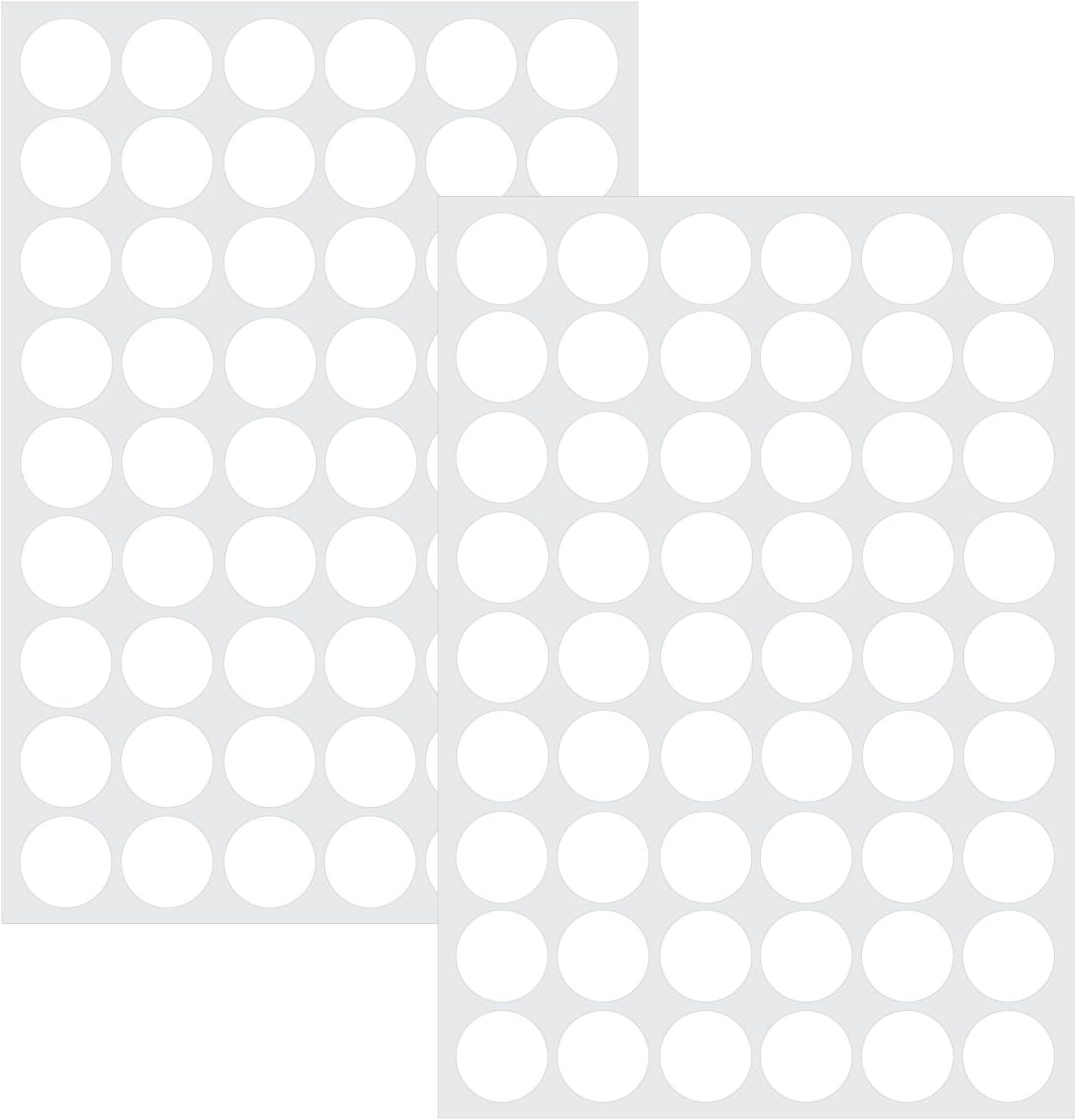 2 Sheets 108 Pcs Screw Hole Cover Stickers, 21 Mm/0.8 Inch Self-Adhesive White S