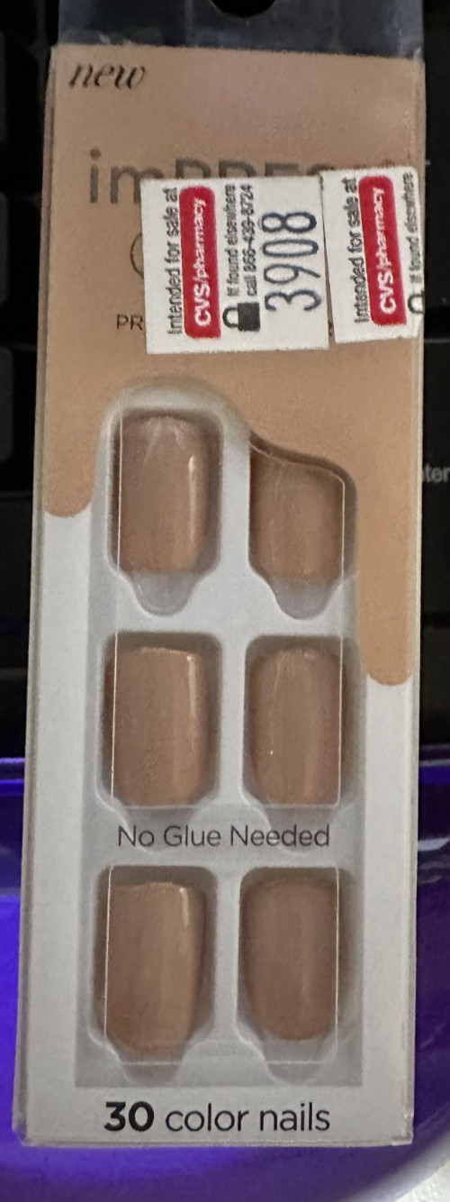 KISS imPRESS Color Taupe Beige brown “latte” Short Length Press-On Nails 026