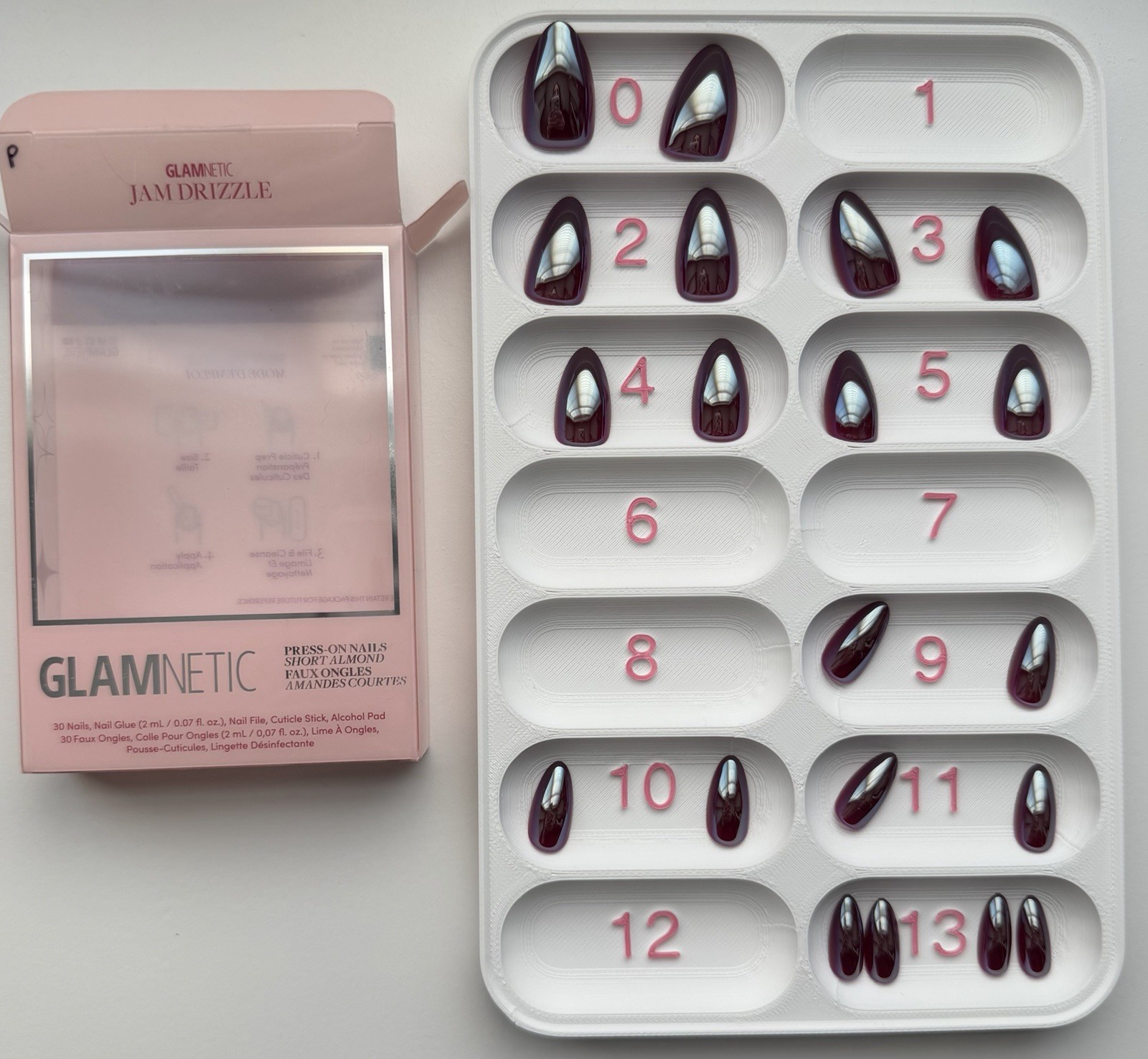 Glamnetic Press-On Nails Partials Short Almond Multicolor, Glue Included