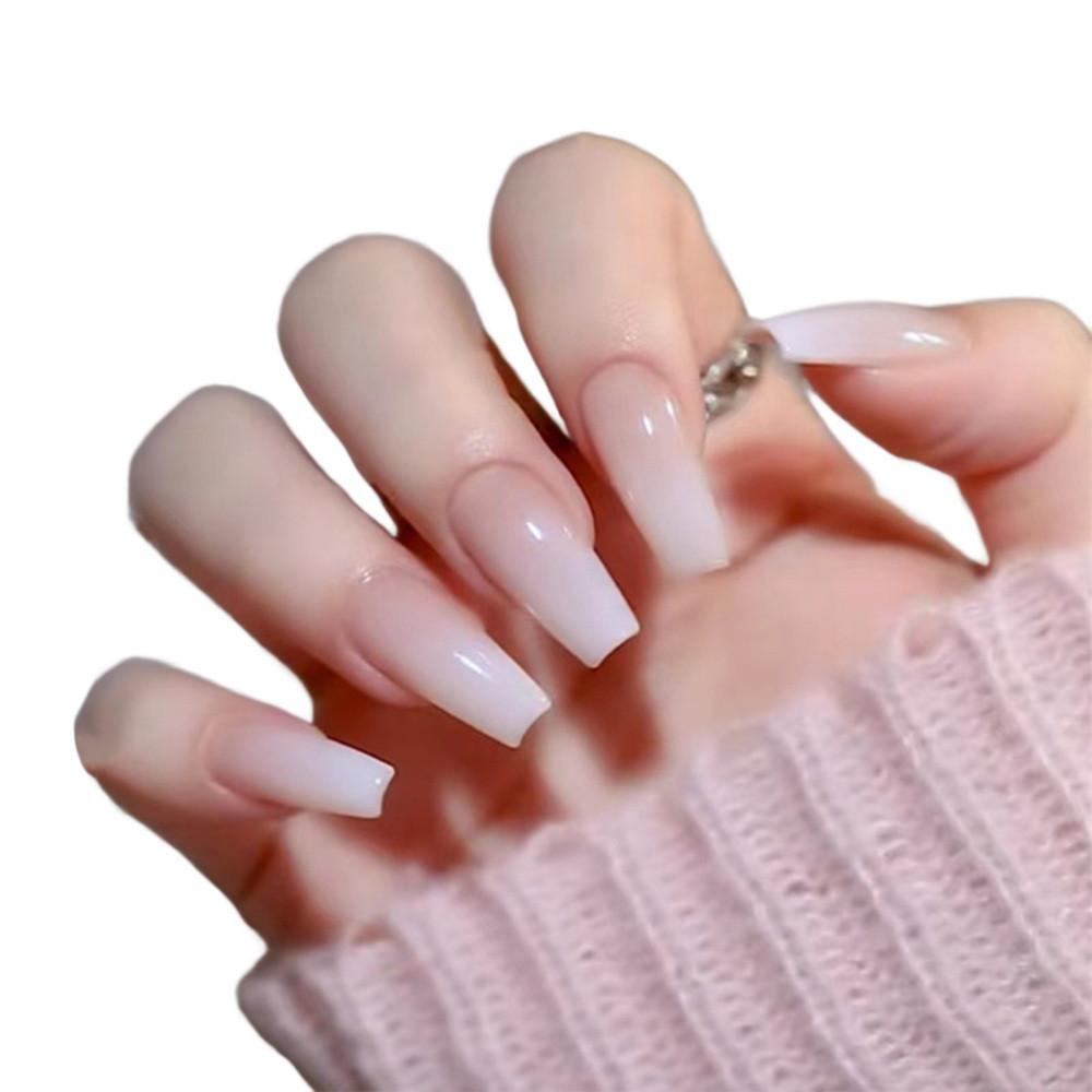 24pc Long Square Press-on Nails Full Cover Long False Nails Rectangle Nail Tips