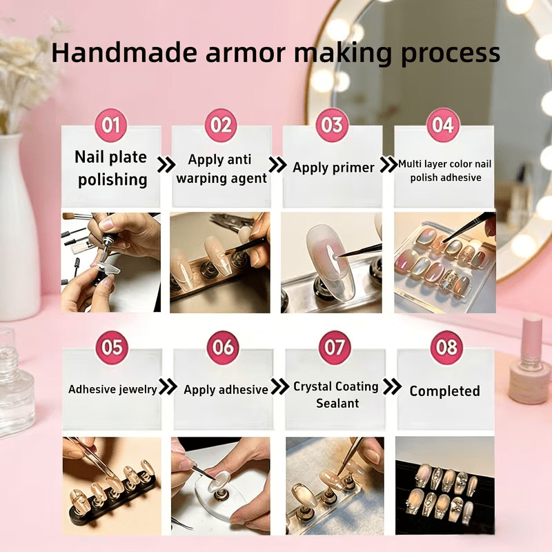 12Pcs Nude Pink Rhinestone toenails Press On Nails Waterproof For Dating & party