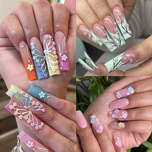 3D Flowers Nail Charms, 3D Pink Pastel Acrylic Flower for Nails, flowers-gems