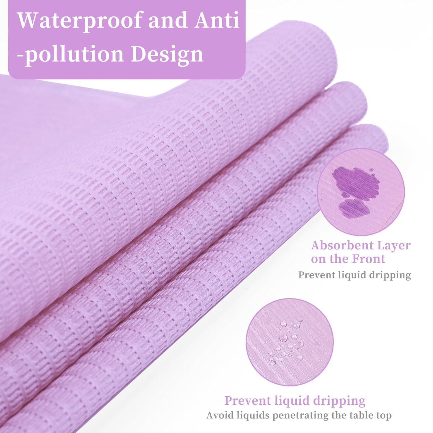 125PCS Disposable Nail Art Table Mat, Waterproof Nail Tips Art Table Towels Mat,