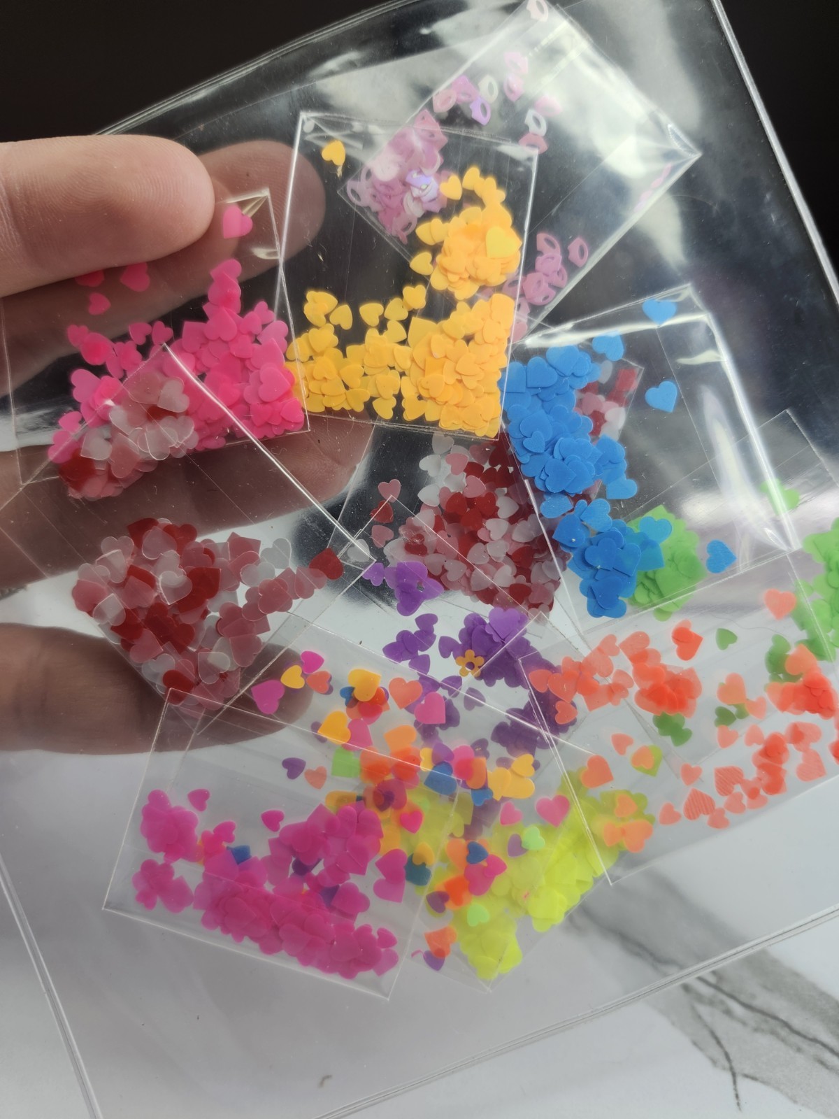 Nail Glitter Sequins Holographic Laser Heart Flakes Nail Art 3D Decor