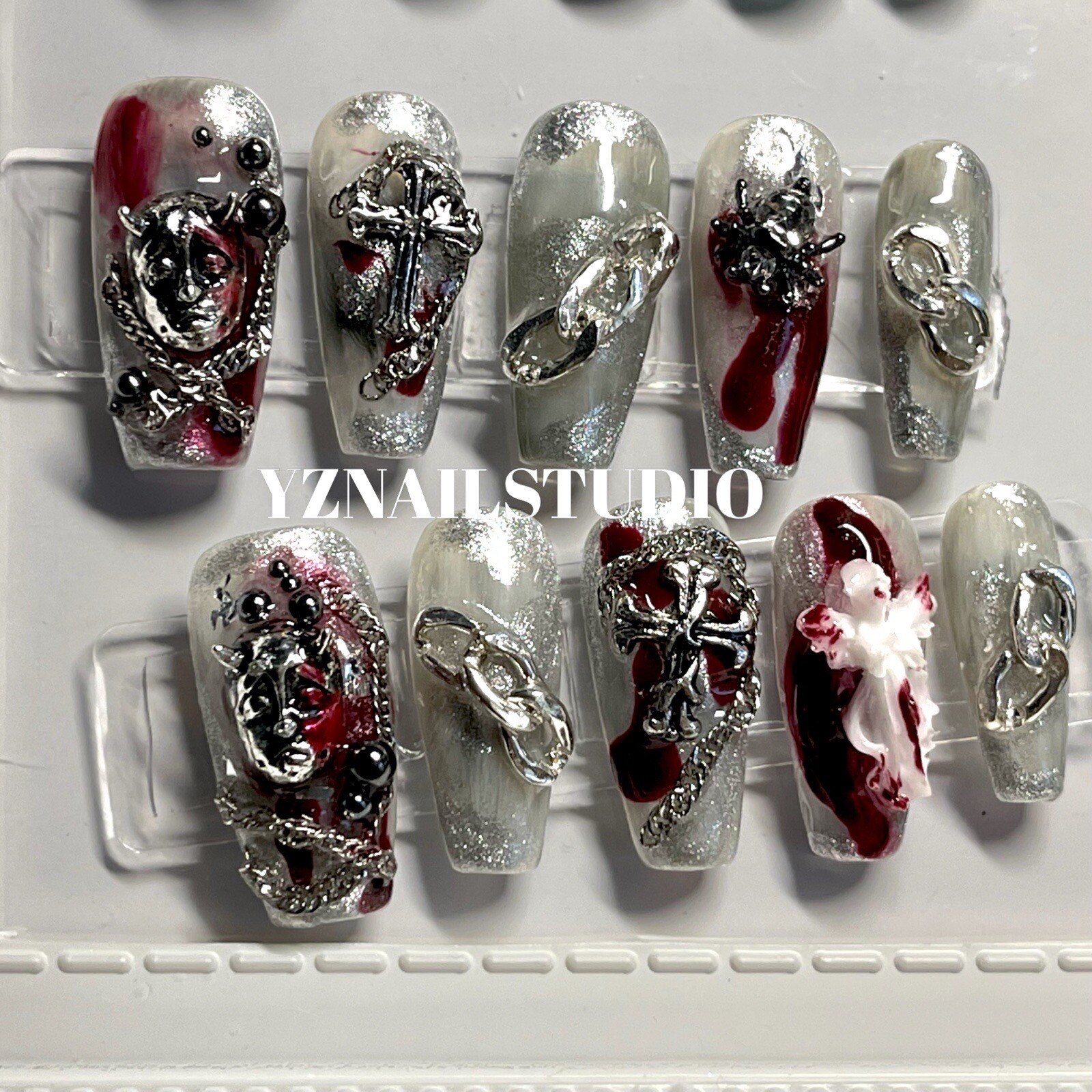 🔥CUSTOM Gel Press On False Nails set /Handmade size：M