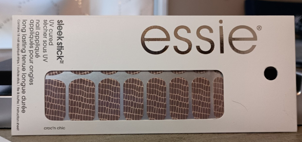 NEW sealed boxes; ESSIE sleek stick nail stickers appliques black beige blue