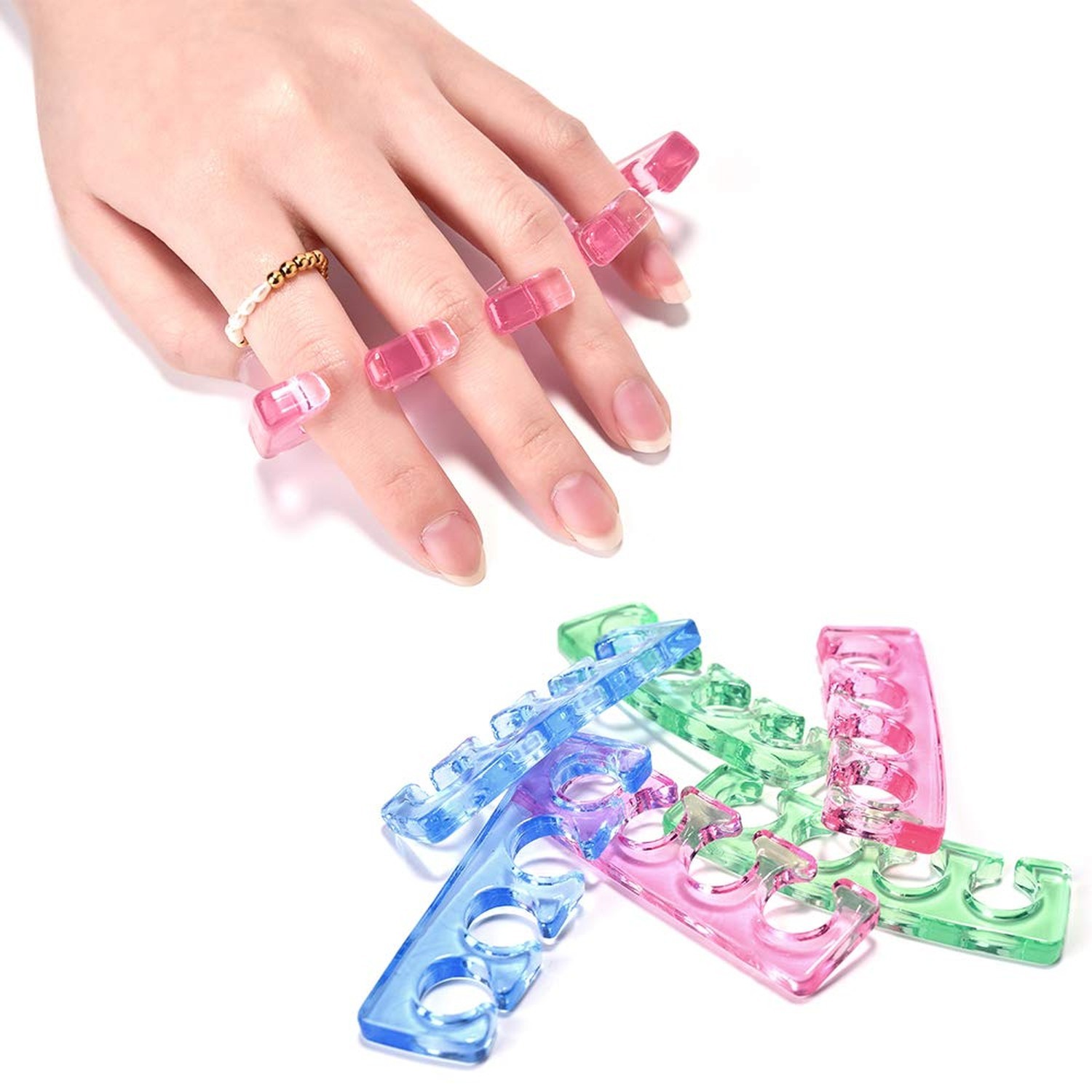 KADS 2pcs/pair Silicone Toe Separator Nail Art Manicure Finger Feet Care Brac…