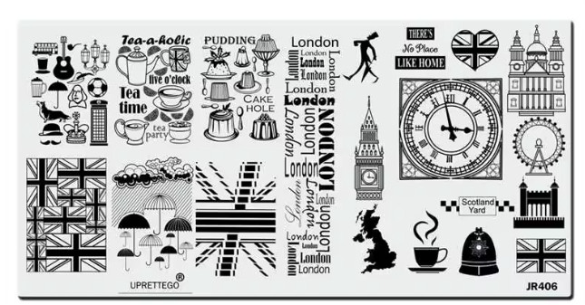 London Themed Nail Stamping Plate – New (JR-406)