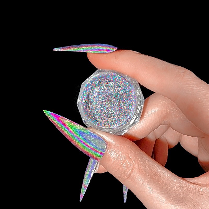 Unicorn Nail Chrome Powder Pink Rainbow Aurora Effect Nails NEW Upgraded Pigment
