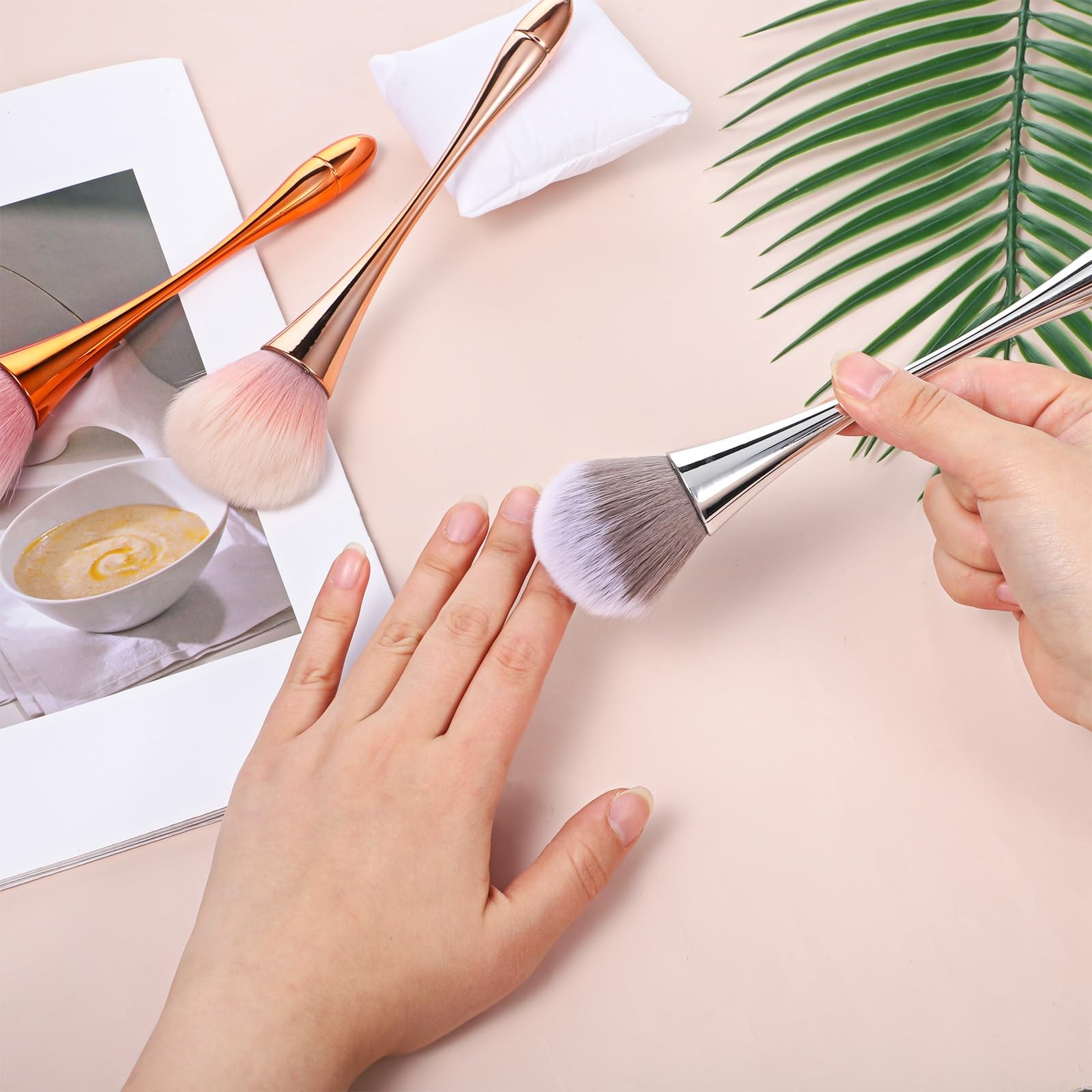 3 Pcs Nail Art Dust Brush Acrylic Brush Loose Nail Cosmetics Brush for Nail Dust