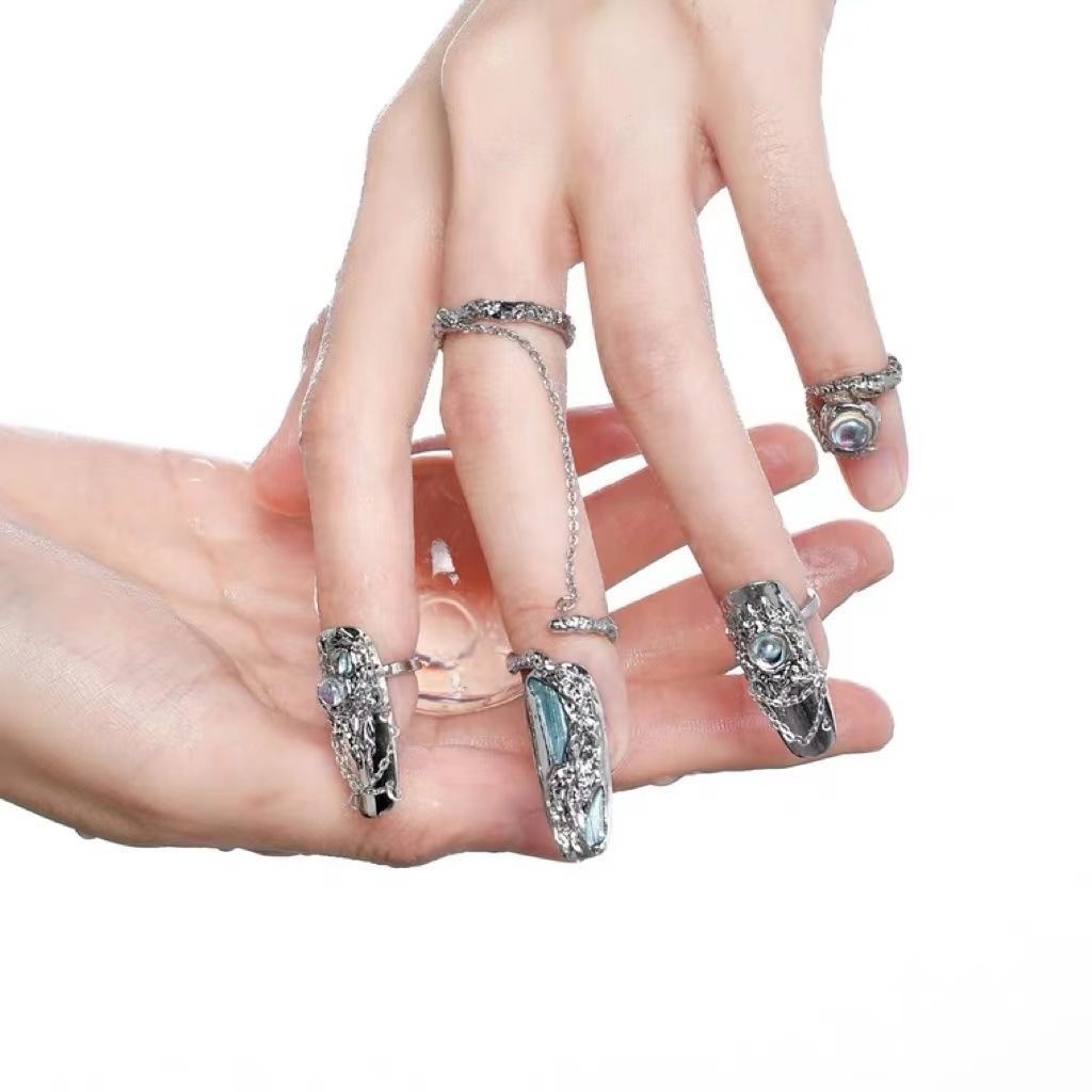 10pcs Reusable Press On Nail Ring Cover Fine Craft Portable Mix Match Nail Rings