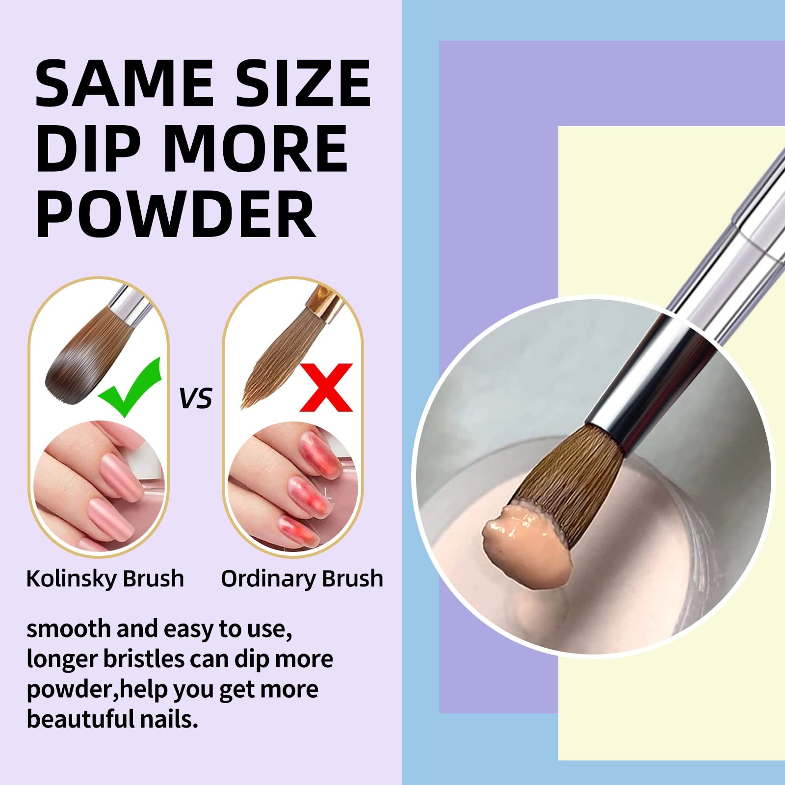 100% Kolinsky Acrylic Nail Brush,3D Pure Handmade Round Shape (Size 14) Nail …