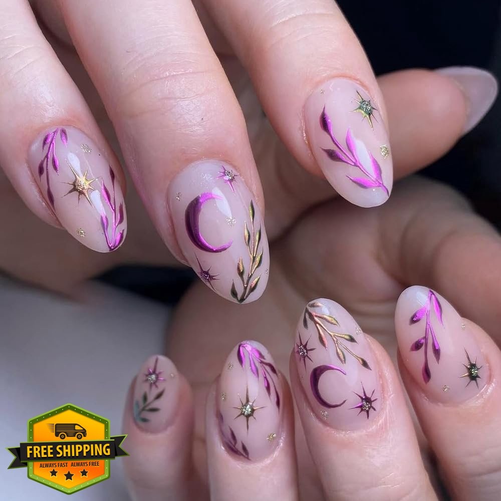 Tnampv Style 8 Oval Press On Nails