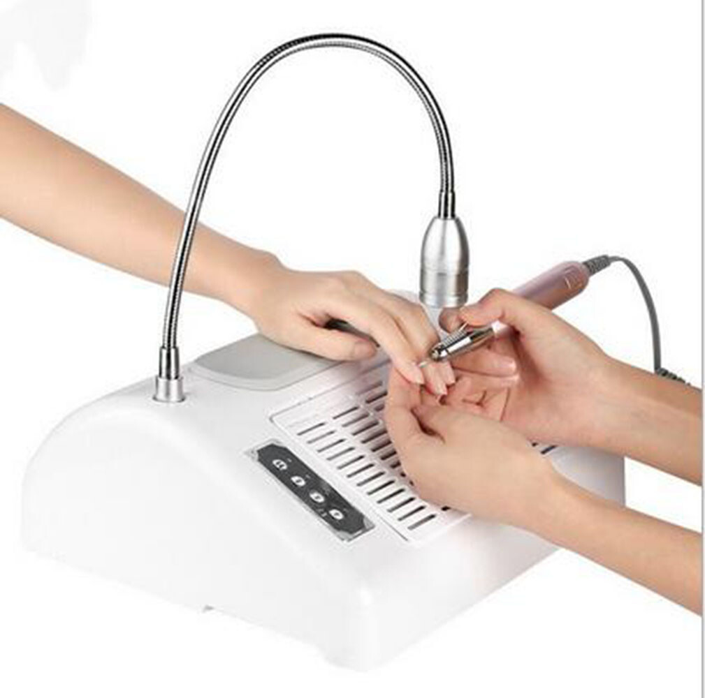 3000rpm Nail Polishing Machine Nail Vacuum Cleaner with 360° LED Light 110/240V