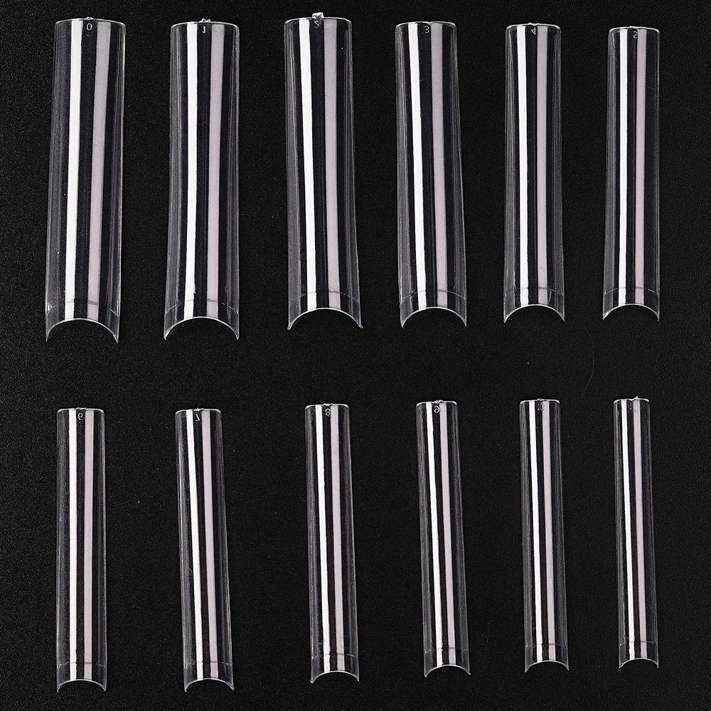 3XL Long Coffin/Square Acrylic False Nail Tip Half Cover C Curved Straight Nail
