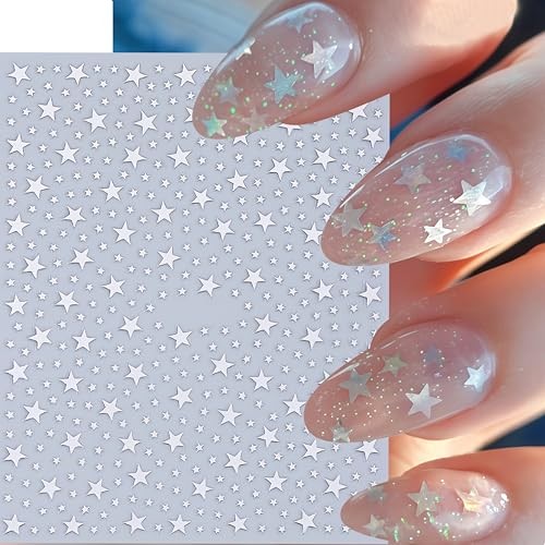 10 Sheets Star Nail Stickers 3D Self-Adhesive Shiny Stars Glitters Nail Style01