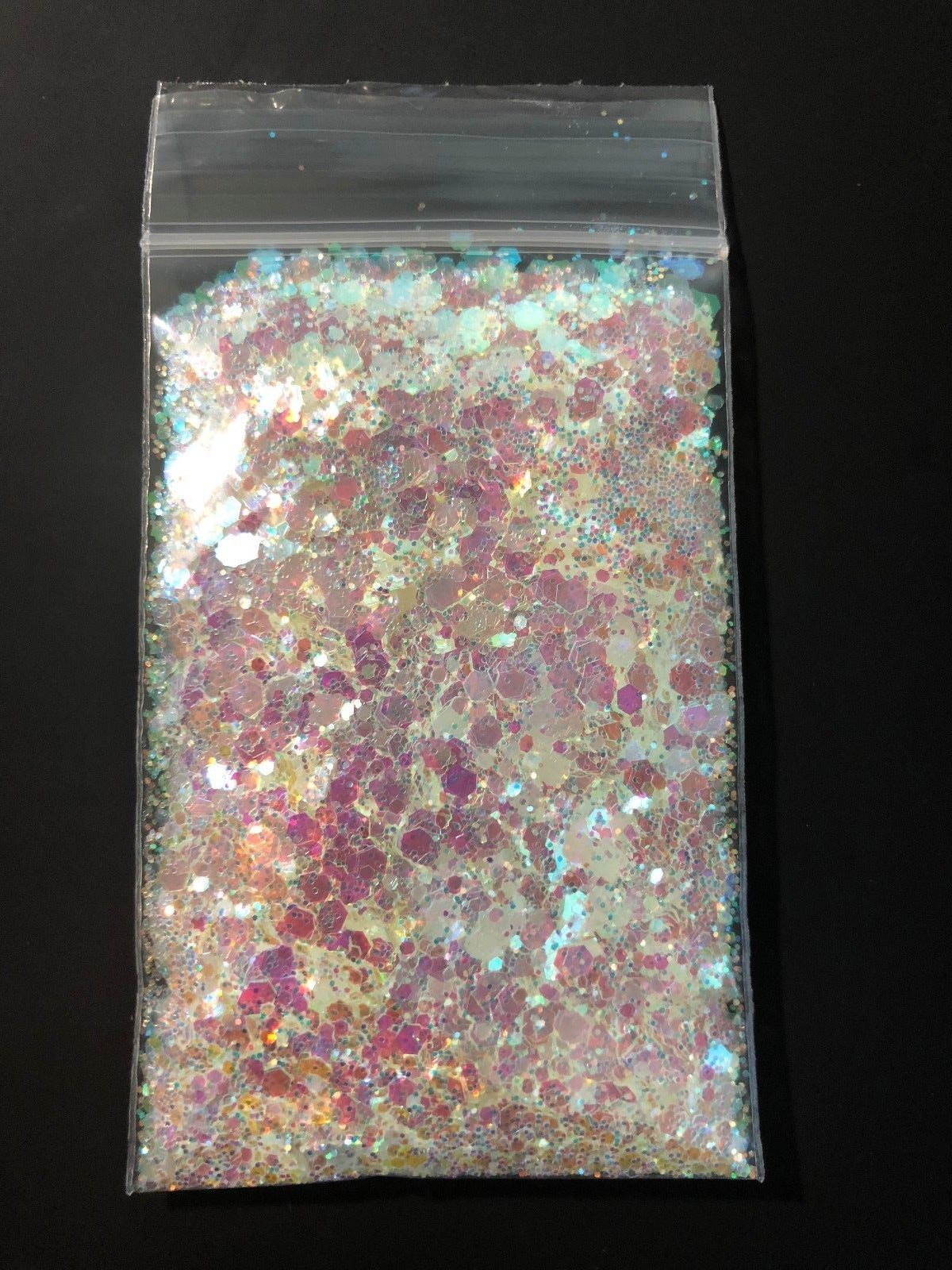 Highly Reflective MIXED SIZES HEXAGON-Solvent Resistant Nail Acrylic Glitter 25g