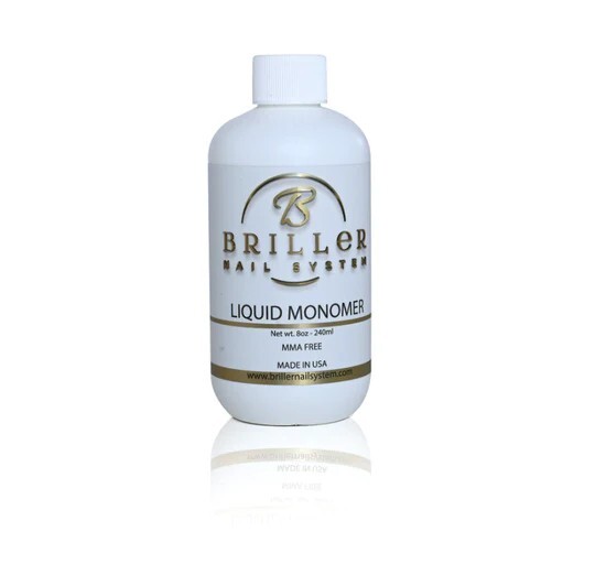 Liquid Monomer 8oz -MMA FREE BRILLER NAIL SYSTEM 