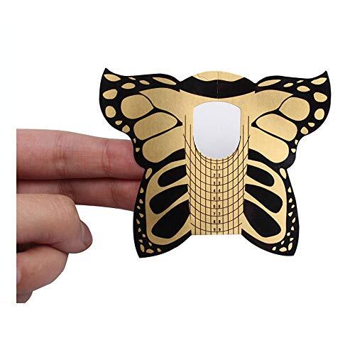 100pcs Nail Form Pro Butterfly Square Tips Nail Forms for C Curve A-100Pcs