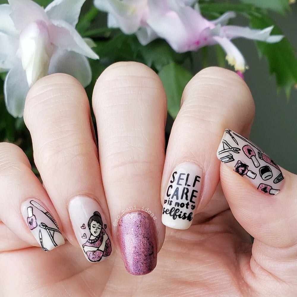 💞🧠🏥Maniology Self Love M266 Nail Stamping Plate