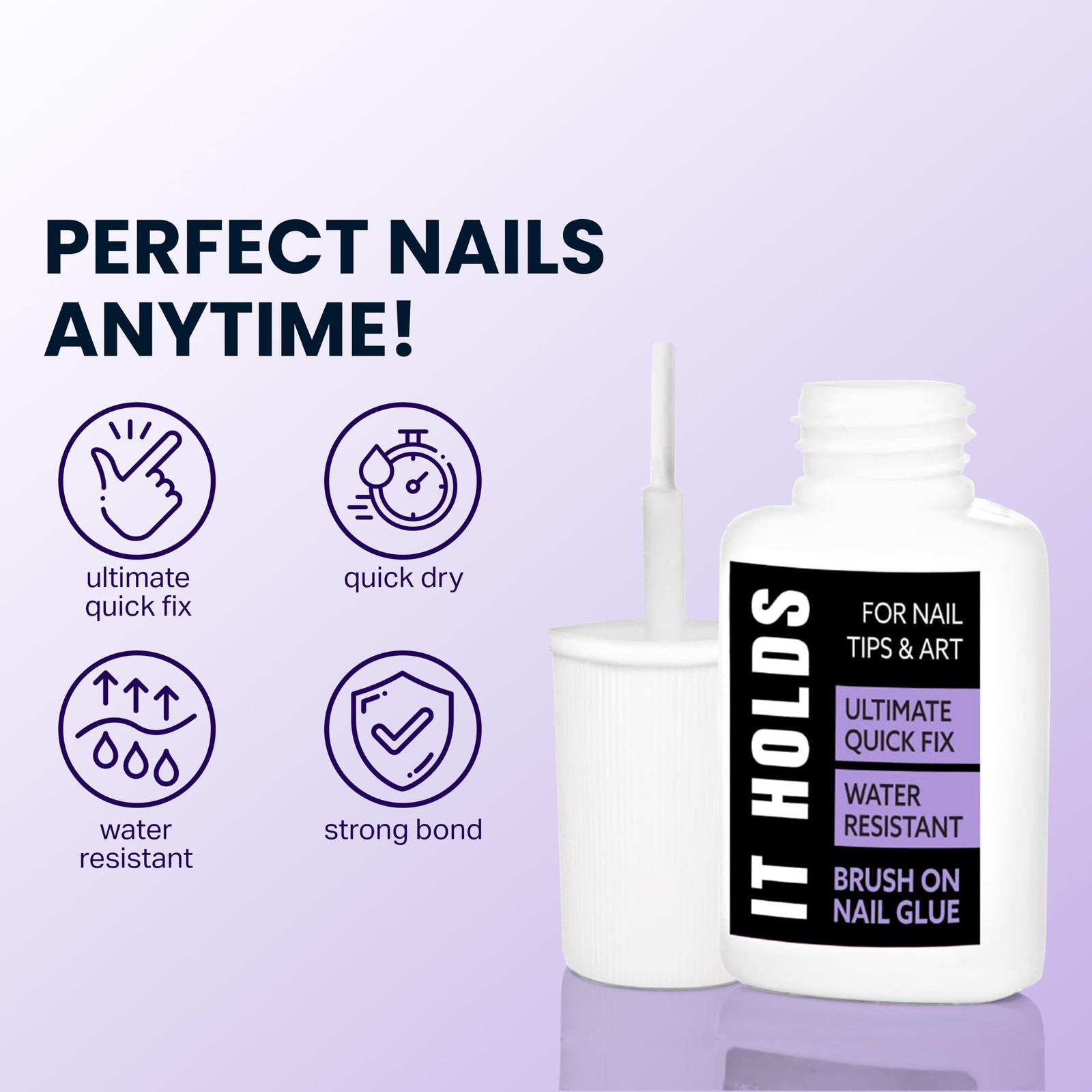 Brush On Nail Glue for Press On Nails, Extra Strong for Acrylic, Waterproof…