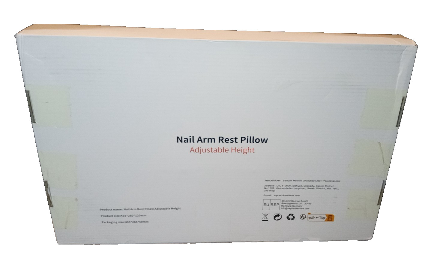 Manicure Nail Arm Rest for Hand Height Adjustable Arm Rest Pillow White