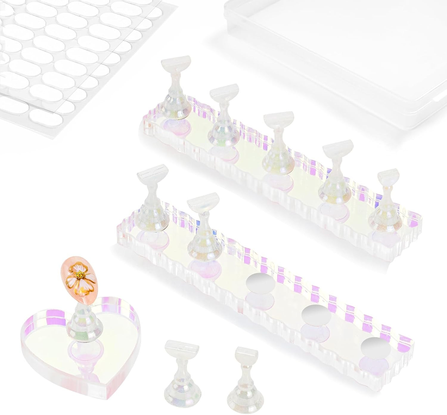 Nail Stand For Press On Acrylic Strong Magnetic Nail Holder Kit Medium Clear