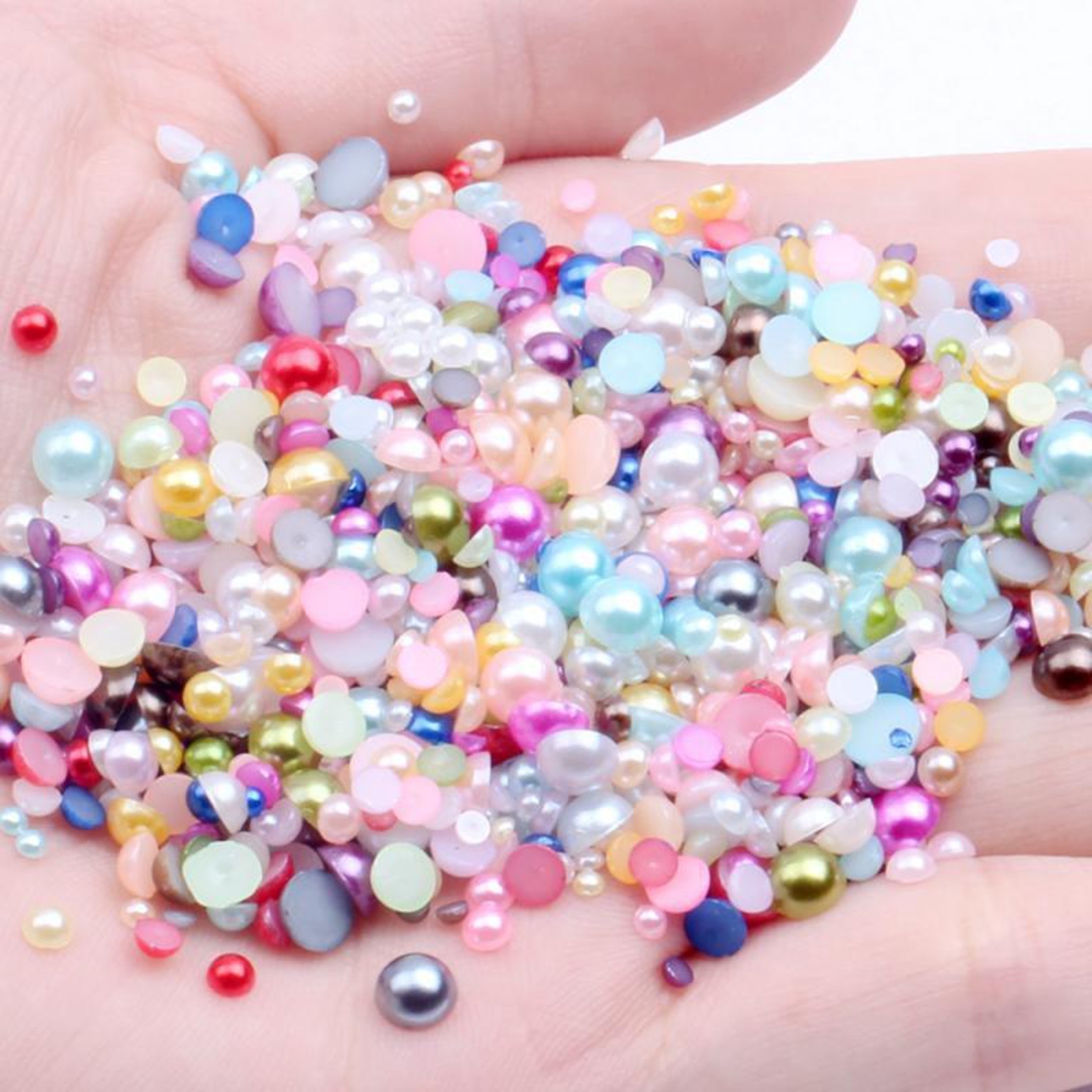 10,000 pcs Acrylic Tiny Half Pearl Flatback Round Bead 1.5mm -4mm Nail Art Tips