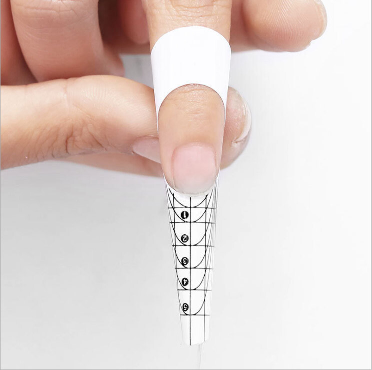 100Pcs Self Adhesive Butterfly Nail Forms Acrylic UV Gel Nail Art Extension Tips