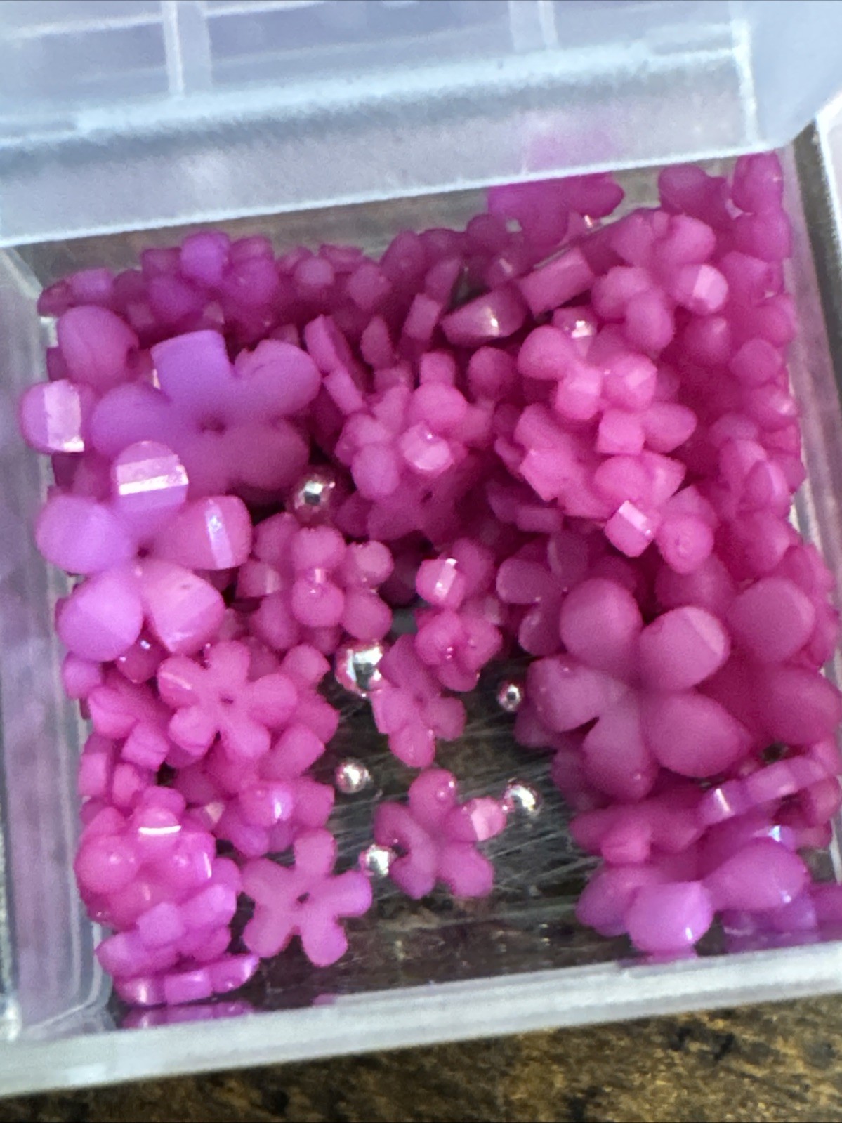 3D Mix Assorted Color Nail Charms, Acrylic Multi Blue Purple White Pink Flower