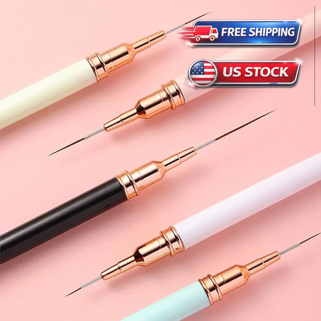 5pcs Nail Art Liner Brush Pen Set Elongated Striping Drawing Professional Tools
