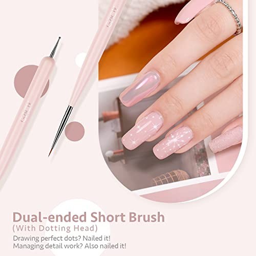 8 Piece Nail Art Brush Set for Detail Painting French Liner And Dotting Pens