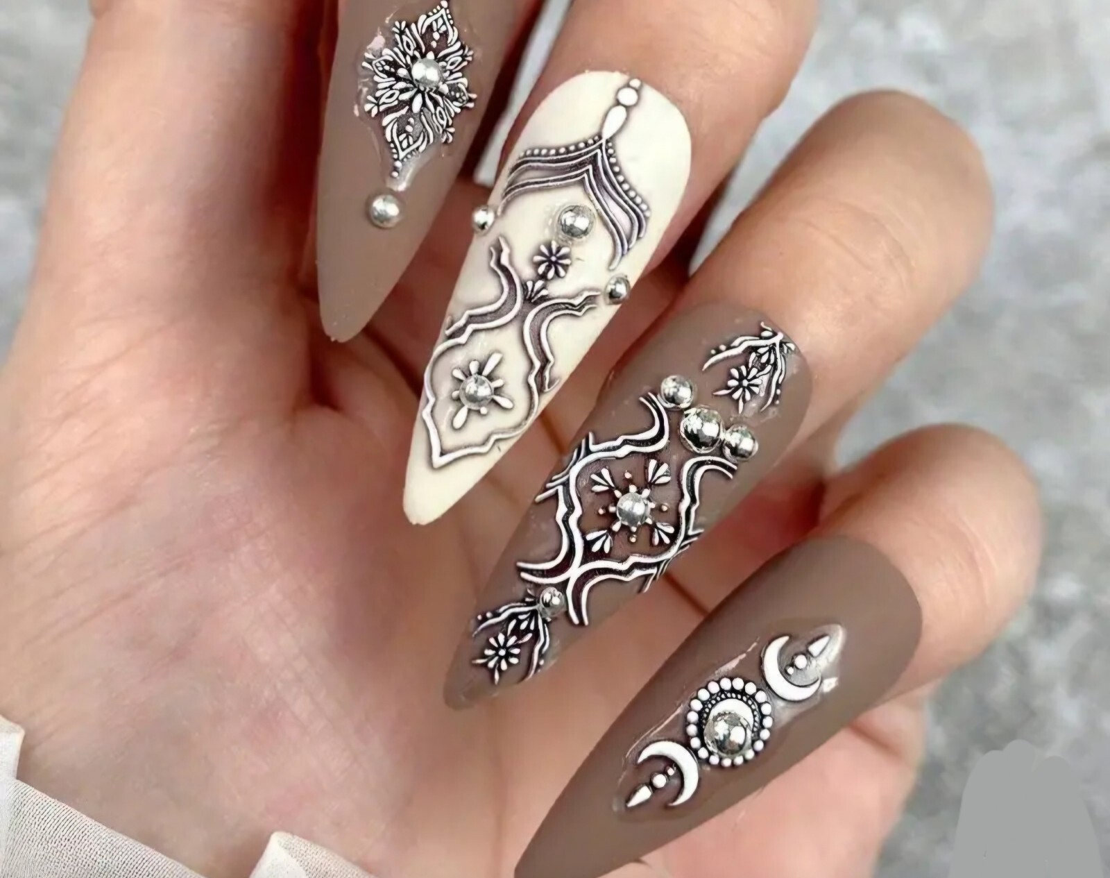 Scrolling Nail Art Transfer Stickers Tribal Indian Vintage Filigree Line Art