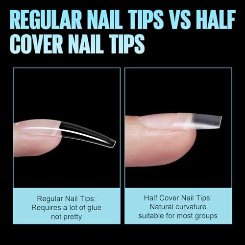 Short Coffin Nail Tips, Acrylic Nails Half Cover 240Pcs short coffin nail tips