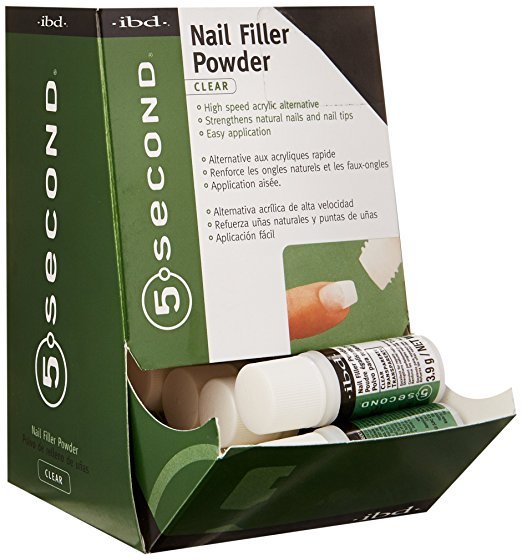 ibd 5 Second Nail Filler Powder – Clear – 12 pk/3.9 gr (56001)