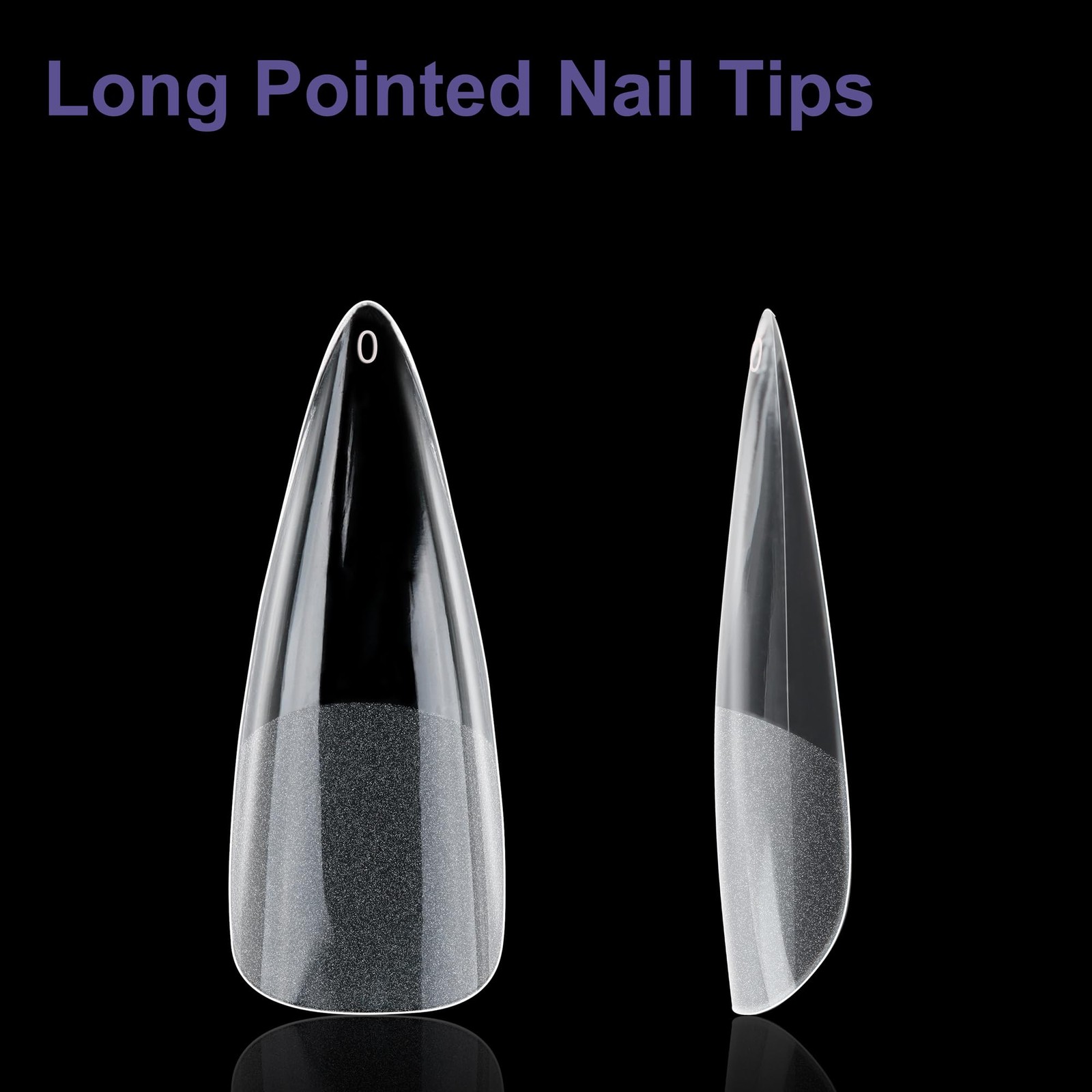 Half Matte Long Pointed Fake Nail Tips, Soft Gel Pre-Shaped Nail Tips, Full C…