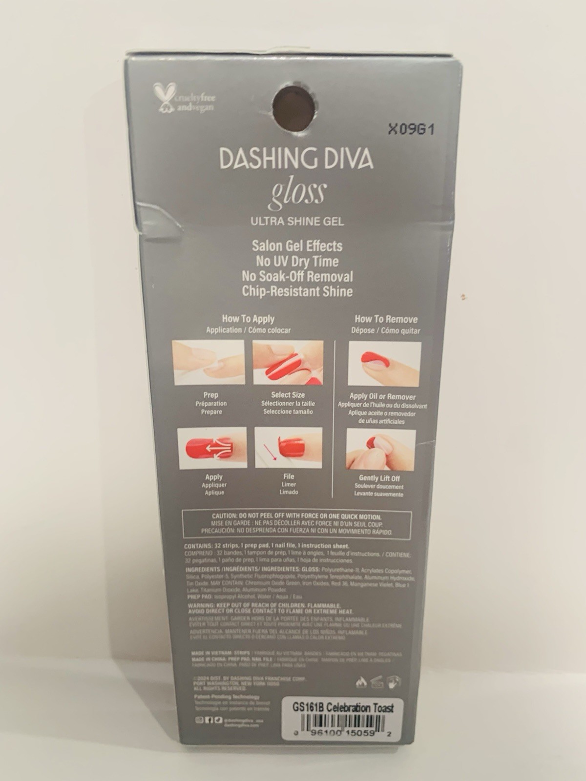 Dashing Diva Gloss Ultra Shine Gel Nail Strips Celebration Toast GS161B