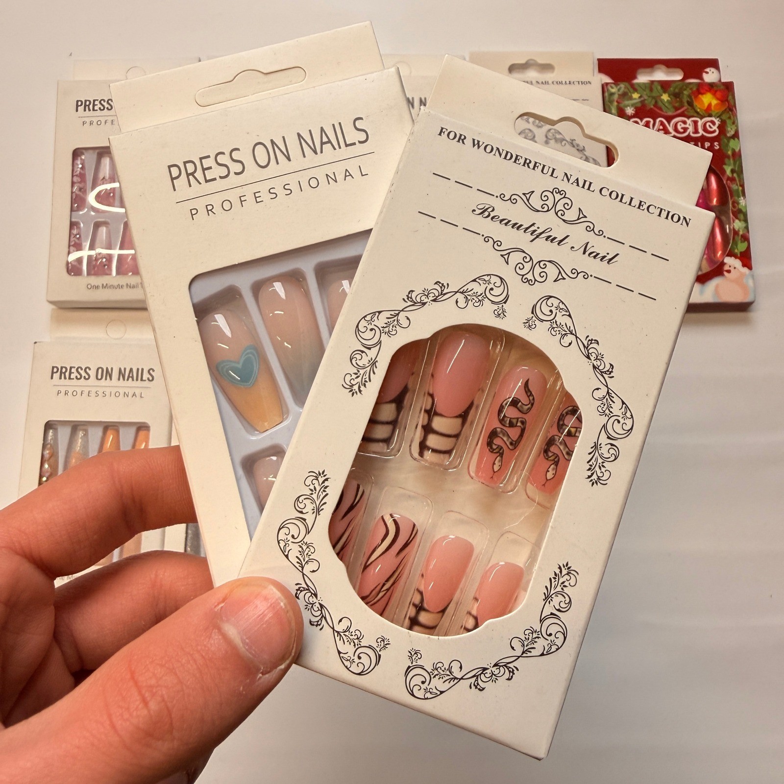 Lot of 10 Pack of 24 New False Press On Nails Assorted Designs and Colors №N26