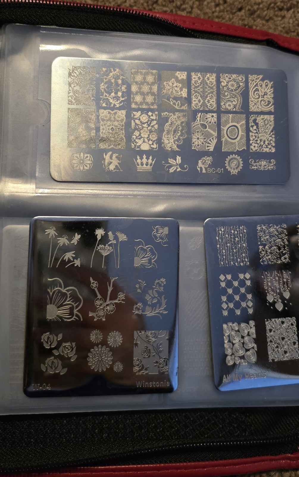 Wistonia Bundle Nail Stamp Plate Organizer Binder With Plates Lot USED