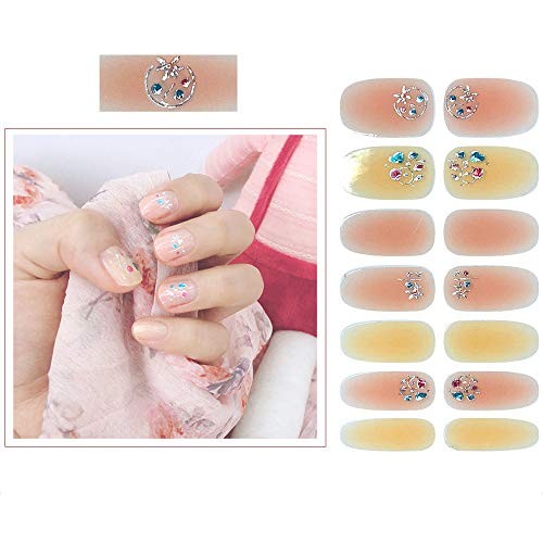 112pcs 8 Sheets Full Nail Wraps Stick on Gel Nail Polish Strips Stickers 25
