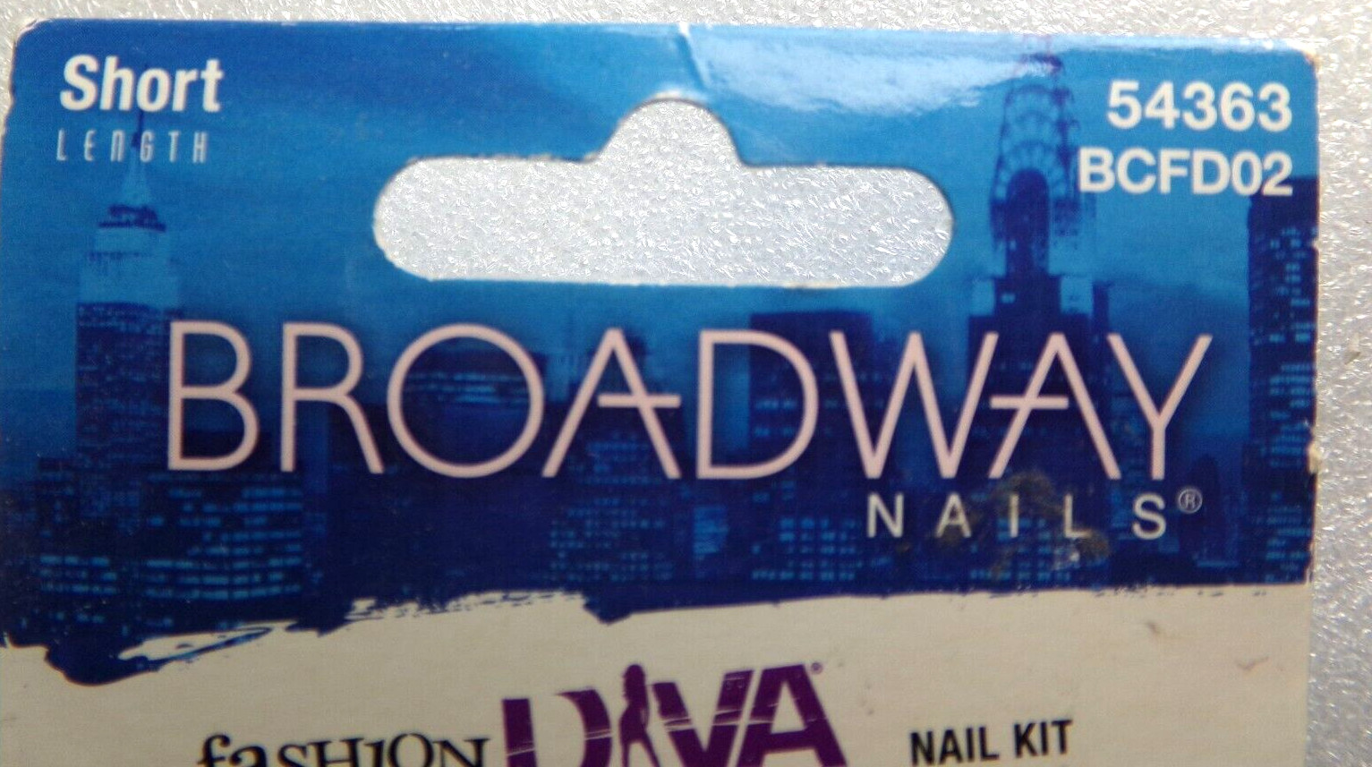 Broadway Nails Artificial Short Pink French with Peace Signs